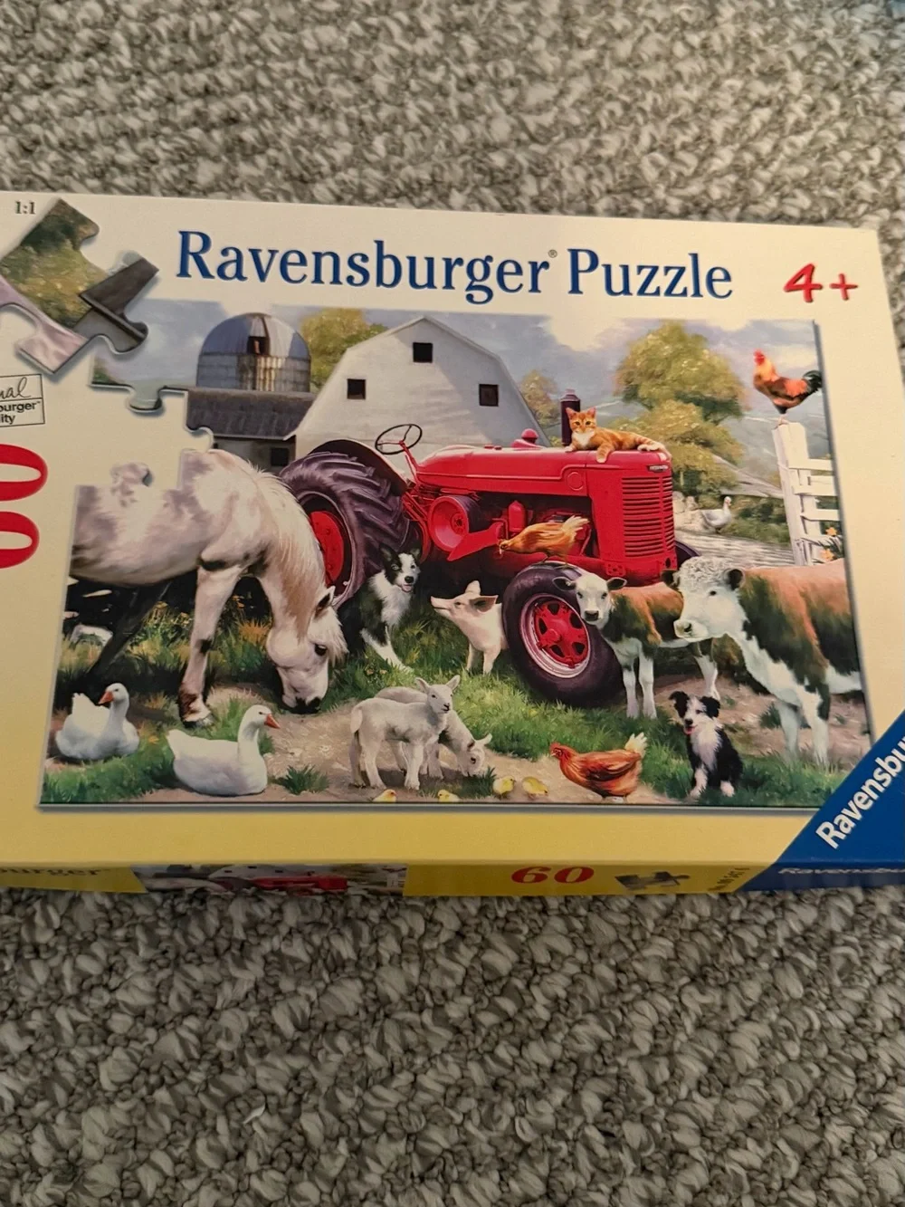 Ravensburger Kids Puzzle - Red Tractor Farm Scene (60 pcs) missing 3 pcs